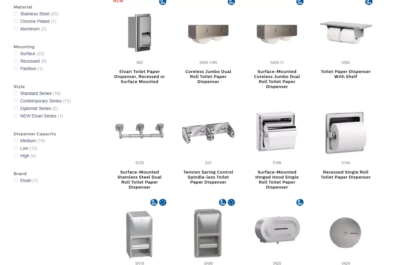 Bradley toilet paper holder