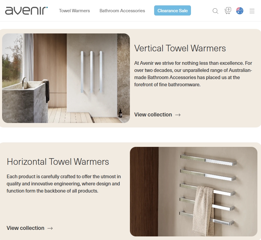 heated towel rail manufacturers avenir